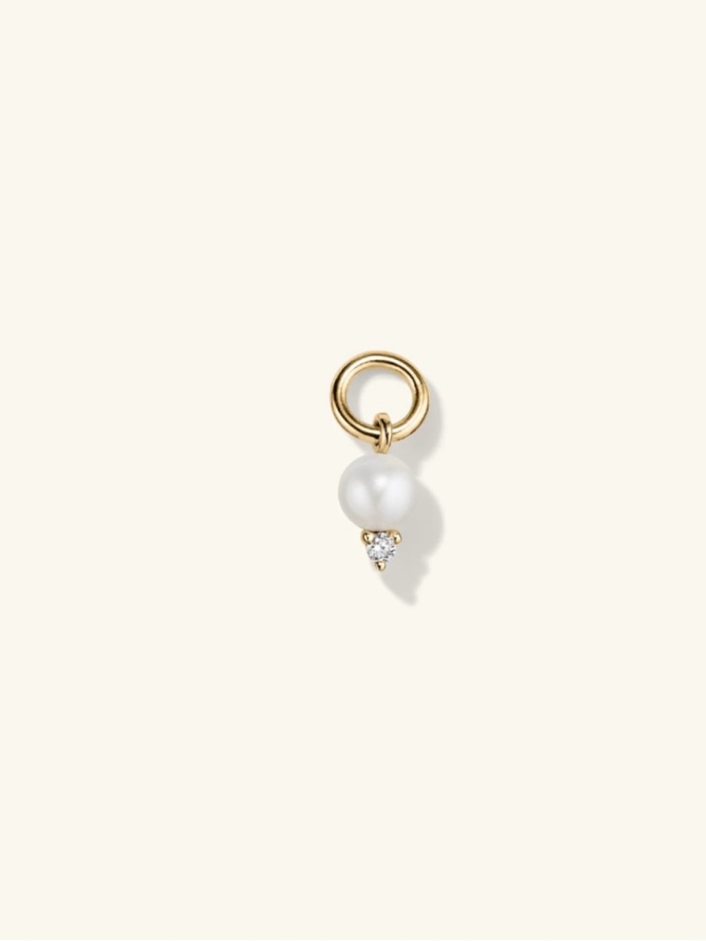 [SOLD] Mejuri 14k Single Diamond and Pearl Earring Charm